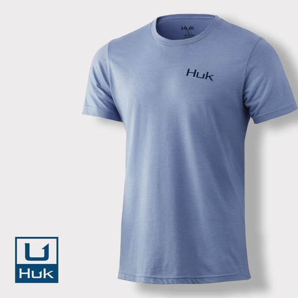 Huk Men's Beach Fishin' Short Sleeve Tee Quick-Dry Performance Fishing Shirt - Picture 2 of 4